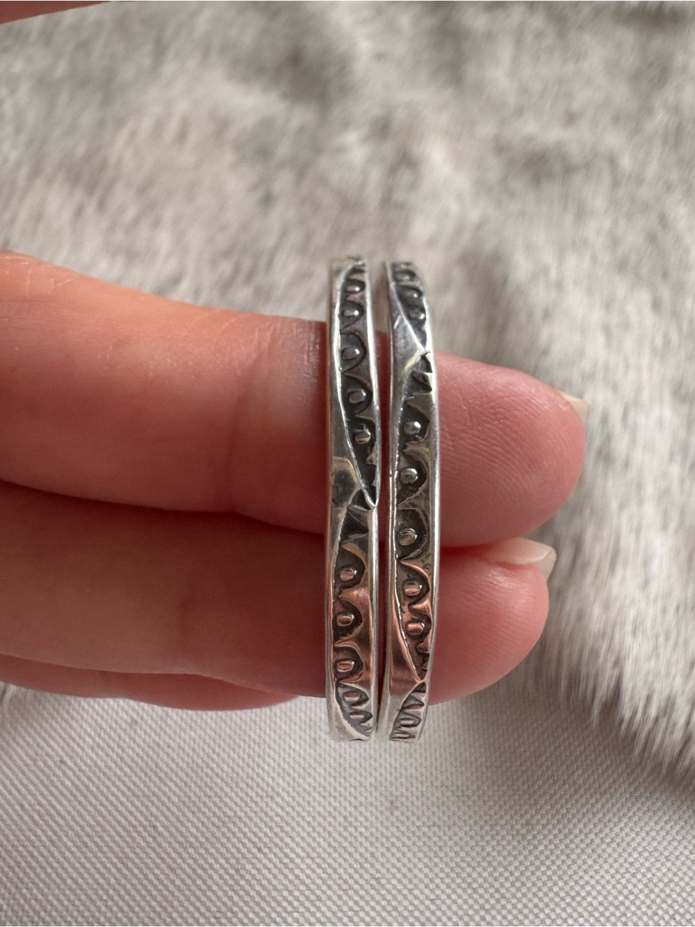 Native American Sterling Silver Hoop Earrings